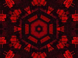 Dark red metallic kaleidoscope background. Abstract and symmetric pattern with horor vibes photo