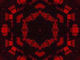 Dark red metallic kaleidoscope background. Abstract and symmetric pattern with horor vibes photo