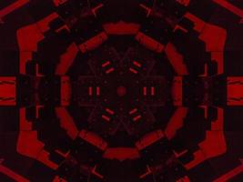 Dark red metallic kaleidoscope background. Abstract and symmetric pattern with horor vibes photo