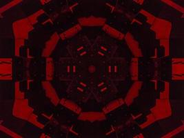 Dark red metallic kaleidoscope background. Abstract and symmetric pattern with horor vibes photo