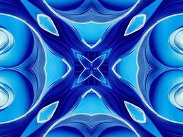 Dark blue watercolor kaleidoscioe floral pattern abstract unique symmetric and aesthetic background photo