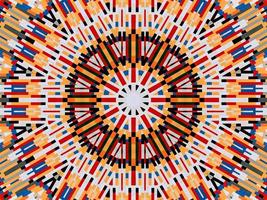 A colorful brick kaleidoscope background. Symmetric abstract and aesthetic pattern photo