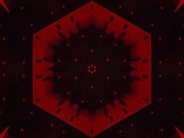 Dark red metallic kaleidoscope background. Abstract and symmetric pattern with horor vibes photo