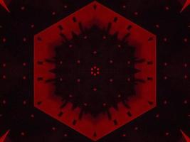 Dark red metallic kaleidoscope background. Abstract and symmetric pattern with horor vibes photo