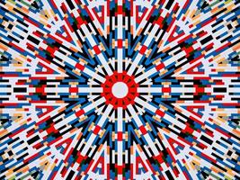 A colorful brick kaleidoscope background. Symmetric abstract and aesthetic pattern photo