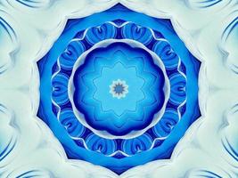 Dark blue watercolor kaleidoscioe floral pattern abstract unique symmetric and aesthetic background photo