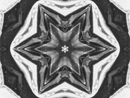 Black silver metalic kaleidoscope background. Abstract and symmetric pattern with dark vibes. photo