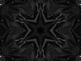 Black silver metalic kaleidoscope background. Abstract and symmetric pattern with dark vibes. photo