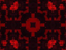 Dark red metallic kaleidoscope background. Abstract and symmetric pattern with horor vibes photo