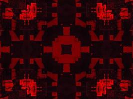 Dark red metallic kaleidoscope background. Abstract and symmetric pattern with horor vibes photo