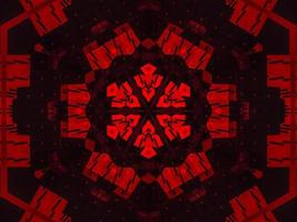 Dark red metallic kaleidoscope background. Abstract and symmetric pattern with horor vibes photo