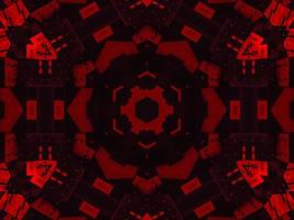 Dark red metallic kaleidoscope background. Abstract and symmetric pattern with horor vibes photo