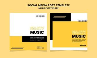 Social Media Post Template for Music Festival Promotion Simple Banner Frame vector