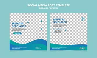 Social Media Post Template for Medical Promotion Simple Banner Frame vector