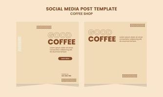 plantilla de publicación en redes sociales para promoción de cafetería marco de banner simple vector