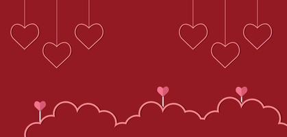 Valentine's day templete banner with hearts marketing sale vector