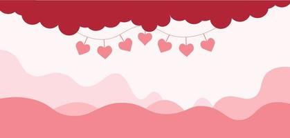 Valentine's day templete banner with hearts marketing sale vector