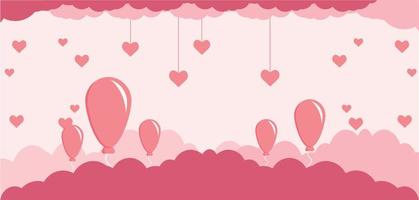 Valentine's day templete banner with hearts marketing sale vector