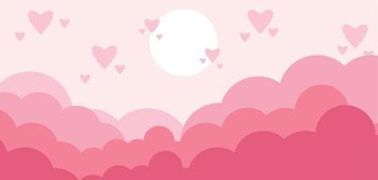 Valentine's day templete banner with hearts marketing sale vector