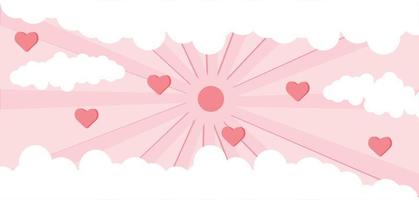 Valentine's day templete banner with hearts marketing sale vector