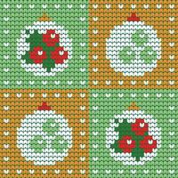 bombilla de luz de navidad de tejer sobre fondo verde y amarillo diseño de vector digital para la decoración de suéter de borde de impresión patrón sin costuras
