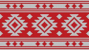 Knitting Seamless Pattern border on Red Background, Ethnic Pattern Border Merry Christmas and happy winter days vector poster