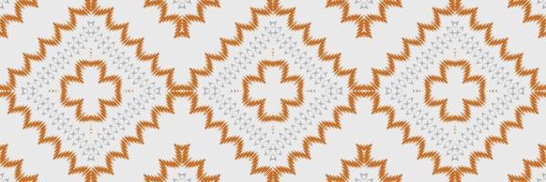 étnico ikat triángulo batik textil de patrones sin fisuras diseño vectorial digital para imprimir saree kurti borneo borde de tela símbolos de pincel muestras ropa de fiesta vector