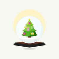 snowglobe icon cartoon style illustration vector