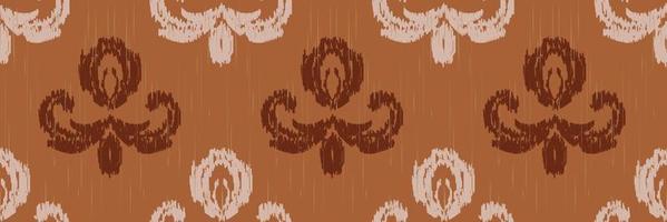 bordado escandinavo de damasco ikat, fondo tribal de patrones sin fisuras ikat, diseño asiático textil digital diseño asiático arte antiguo para estampados tela saree mughal franjas textura kurti kurtis kurtas vector