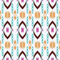 motivo ikat patrón sin costuras diseño vectorial digital para imprimir saree kurti borneo borde de tela símbolos de pincel muestras de algodón vector