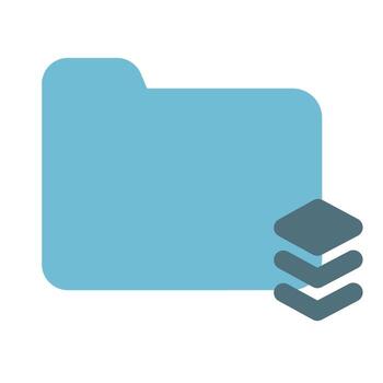 Folder Icon Solid Two Color vector