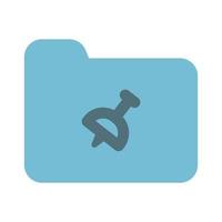 Folder Icon Solid Two Color vector