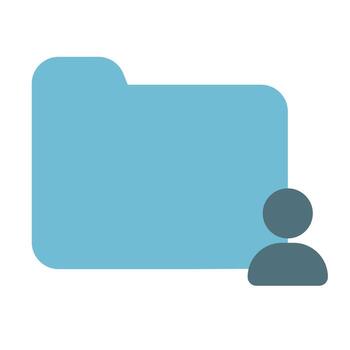 Folder Icon Solid Two Color vector