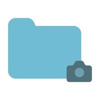 Folder Icon Solid Two Color vector