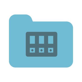 Folder Icon Solid Two Color vector