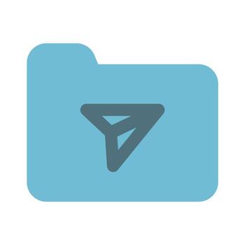 Folder Icon Solid Two Color vector