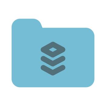Folder Icon Solid Two Color vector