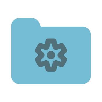 Folder Icon Solid Two Color vector
