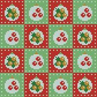 knitting Christmas  light bulb on Green and Red background Digital vector Design For Print border sweater decor Seamless Pattern