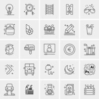 25 iconos de negocios universales vector ilustración de icono creativo para usar en proyectos relacionados con la web y dispositivos móviles