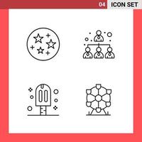 4 Icon Pack Line Style Outline Symbols on White Background Simple Signs for general designing Creative Black Icon vector background