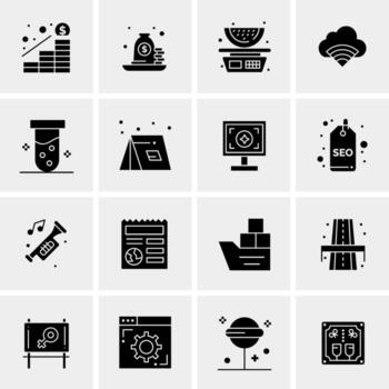 16 iconos de negocios universales vector ilustración de icono creativo para usar en proyectos relacionados con la web y dispositivos móviles