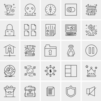 25 iconos de negocios universales vector ilustración de icono creativo para usar en proyectos relacionados con la web y dispositivos móviles