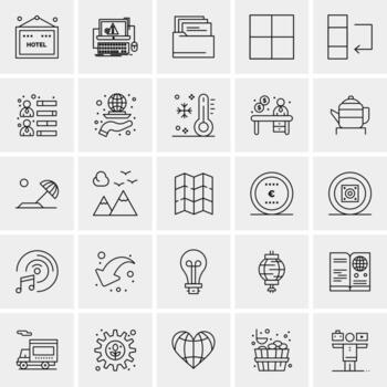 25 iconos de negocios universales vector ilustración de icono creativo para usar en proyectos relacionados con la web y dispositivos móviles