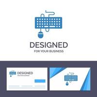 Creative Business Card and Logo template Device Interface Keyboard Mouse Obsolete Vector Illustration