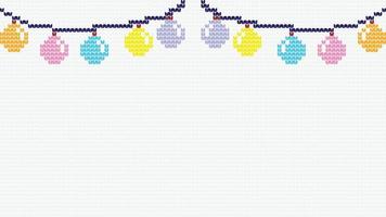 Knitting Seamless Pattern border on White Background, Knitting Light bulb Ethnic Pattern Border Merry Christmas and happy winter days vector poster
