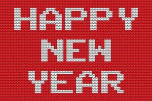 Happy new year knitting trend for fall and winter 2023 with upcoming knitting patterns on red background. vector