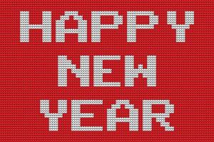 Happy new year knitting trend for fall and winter 2023 with upcoming knitting patterns on red background. vector