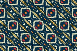 Ikat seamless tribal background Geometric Traditional ethnic oriental design for the background. Folk embroidery, Indian, Scandinavian, Gypsy, Mexican, African rug, wallpaper. vector