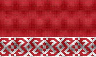 Knitting Seamless Pattern border on Red Background, Knitting  Ethnic Pattern Border Merry Christmas and happy winter days vector poste